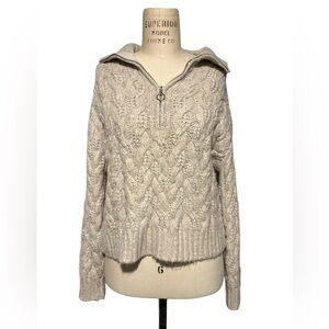 Cozy Cream Cable Knit Half Zip Sweater Sincerely‎ Jules Size Small